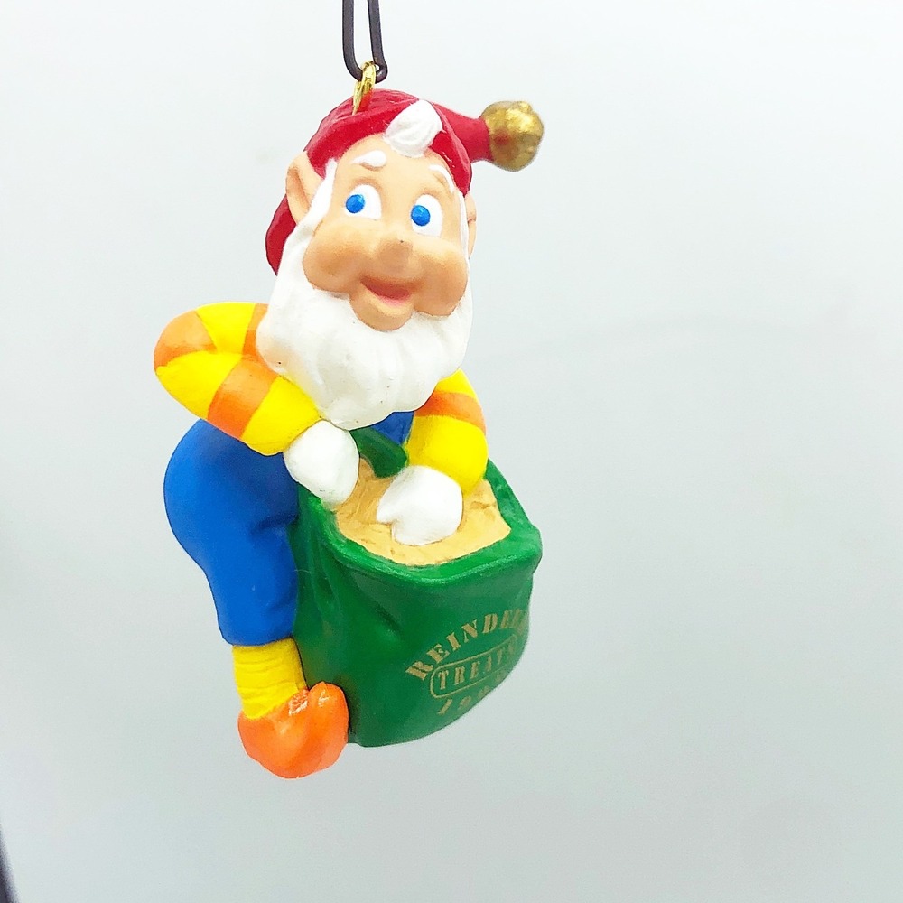 Hallmark Christmas Ornament Small Multicolor Excellent Elf Reindeer Treats 1996